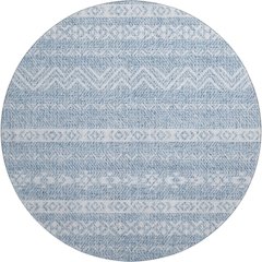 Premium Machine Washable Mayfield AMF803 Blue 8' x 8' Round Rug