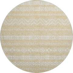 Premium Machine Washable Mayfield AMF803 Gold 8' x 8' Round Rug