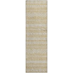 Premium Machine Washable Mayfield AMF803 Gold 2'3" x 7'6" Runner Rug