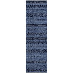 Premium Machine Washable Mayfield AMF803 Navy 2'3" x 7'6" Runner Rug
