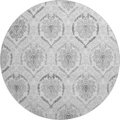 Premium Machine Washable Mayfield AMF808 Silver 8' x 8' Round Rug