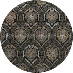Premium Machine Washable Mayfield AMF809 Black 8' x 8' Round Rug