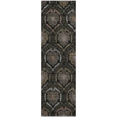Premium Machine Washable Mayfield AMF809 Black 2'3" x 7'6" Runner Rug