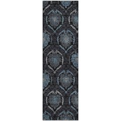 Premium Machine Washable Mayfield AMF809 Blue 2'3" x 7'6" Runner Rug