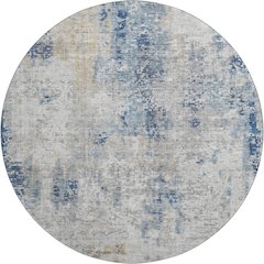 Premium Machine Washable Mayfield AMF814 Blue 8' x 8' Round Rug