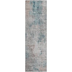 Premium Machine Washable Mayfield AMF814 Teal 2'3" x 7'6" Runner Rug