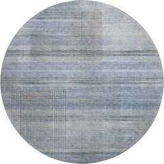 Premium Machine Washable Mayfield AMF819 Blue 8' x 8' Round Rug