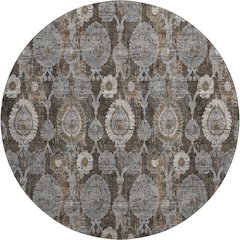 Premium Machine Washable Mayfield AMF821 Chocolate 8' x 8' Round Rug