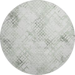 Premium Machine Washable Mayfield AMF824 Green 8' x 8' Round Rug
