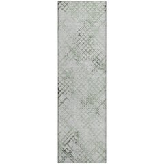 Premium Machine Washable Mayfield AMF824 Green 2'3" x 7'6" Runner Rug