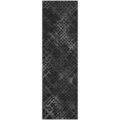 Premium Machine Washable Mayfield AMF825 Charcoal 2'3" x 7'6" Runner Rug