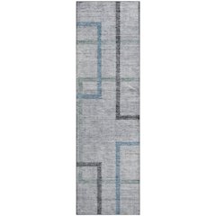 Premium Machine Washable Mayfield AMF826 Gray 2'3" x 7'6" Runner Rug