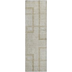 Premium Machine Washable Mayfield AMF827 Beige 2'3" x 7'6" Runner Rug