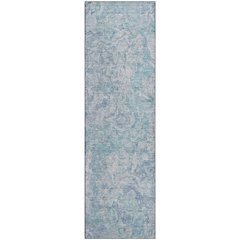 Premium Machine Washable Mayfield AMF829 Sky 2'3" x 7'6" Runner Rug
