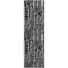 Premium Machine Washable Mayfield AMF830 Black 2'3" x 7'6" Runner Rug