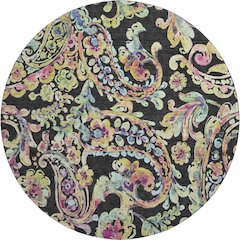 Premium Machine Washable Mayfield AMF834 Black 8' x 8' Round Rug