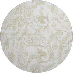 Premium Machine Washable Mayfield AMF835 Beige 8' x 8' Round Rug
