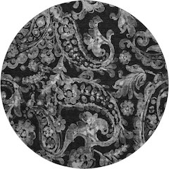Premium Machine Washable Mayfield AMF835 Black 8' x 8' Round Rug