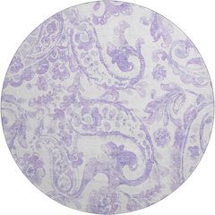 Premium Machine Washable Mayfield AMF835 Lavender 8' x 8' Round Rug