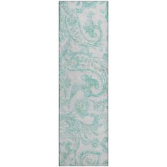 Premium Machine Washable Mayfield AMF835 Turquoise 2'3" x 7'6" Runner Rug