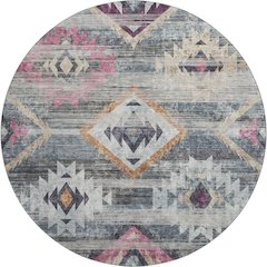 Premium Machine Washable Mayfield AMF836 Gray 8' x 8' Round Rug