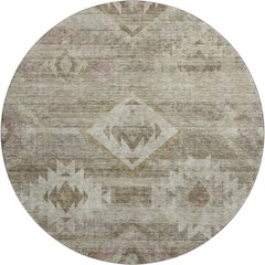 Premium Machine Washable Mayfield AMF837 Brown 8' x 8' Round Rug