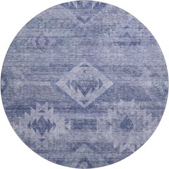 Premium Machine Washable Mayfield AMF837 Navy 8' x 8' Round Rug