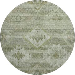 Premium Machine Washable Mayfield AMF837 Olive 8' x 8' Round Rug