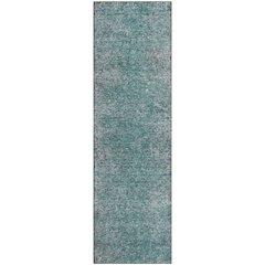 Premium Machine Washable Mayfield AMF840 Teal 2'3" x 7'6" Runner Rug