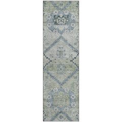 Premium Machine Washable Mayfield AMF841 Aloe 2'3" x 7'6" Runner Rug
