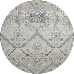 Premium Machine Washable Mayfield AMF841 Beige 8' x 8' Round Rug
