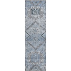 Premium Machine Washable Mayfield AMF841 Blue 2'3" x 7'6" Runner Rug