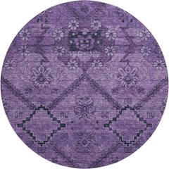 Premium Machine Washable Mayfield AMF842 Eggplant 8' x 8' Round Rug