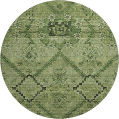 Premium Machine Washable Mayfield AMF842 Olive 8' x 8' Round Rug