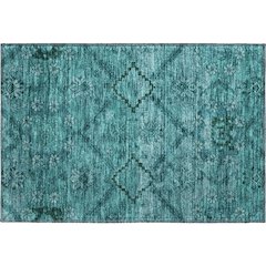 Premium Machine Washable Mayfield AMF842 Teal 1'8" x 2'6" Rug