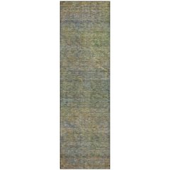 Premium Machine Washable Mayfield AMF843 Green 2'3" x 7'6" Runner Rug