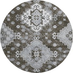 Premium Machine Washable Mayfield AMF846 Chocolate 8' x 8' Round Rug