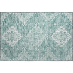 Premium Machine Washable Mayfield AMF847 Aqua 1'8" x 2'6" Rug