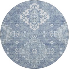 Premium Machine Washable Mayfield AMF847 Blue 8' x 8' Round Rug