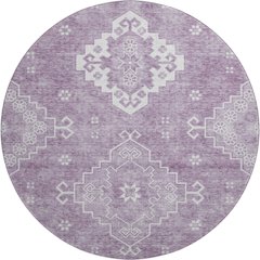 Premium Machine Washable Mayfield AMF847 Lavender 8' x 8' Round Rug