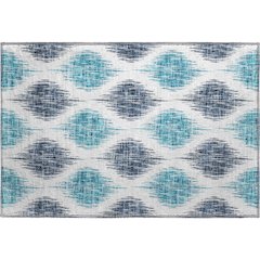 Premium Machine Washable Mayfield AMF848 Blue 1'8" x 2'6" Rug