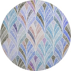 Premium Machine Washable Mayfield AMF851 Blue 8' x 8' Round Rug