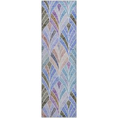 Premium Machine Washable Mayfield AMF851 Blue 2'3" x 7'6" Runner Rug