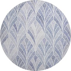 Premium Machine Washable Mayfield AMF851 Denim 8' x 8' Round Rug