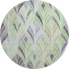 Premium Machine Washable Mayfield AMF851 Green 8' x 8' Round Rug