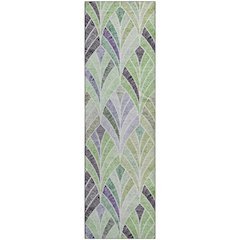 Premium Machine Washable Mayfield AMF851 Green 2'3" x 7'6" Runner Rug