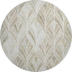 Premium Machine Washable Mayfield AMF851 Khaki 8' x 8' Round Rug