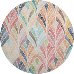 Premium Machine Washable Mayfield AMF851 Orange 8' x 8' Round Rug