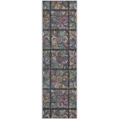 Premium Machine Washable Mayfield AMF852 Black 2'3" x 7'6" Runner Rug