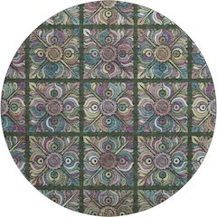 Premium Machine Washable Mayfield AMF852 Fern 8' x 8' Round Rug